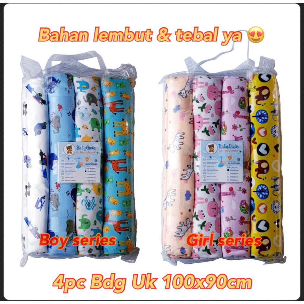 6Pcs Bedong Polos Owie / Simson / Bedong Motif Print Flower SNI Uk 100x90cm LC