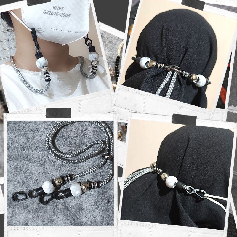 Strap Mask 2in1|Strap Mask Hijab|Kalung Masker|Mask Holder|Tali Masker Hijab 2in1