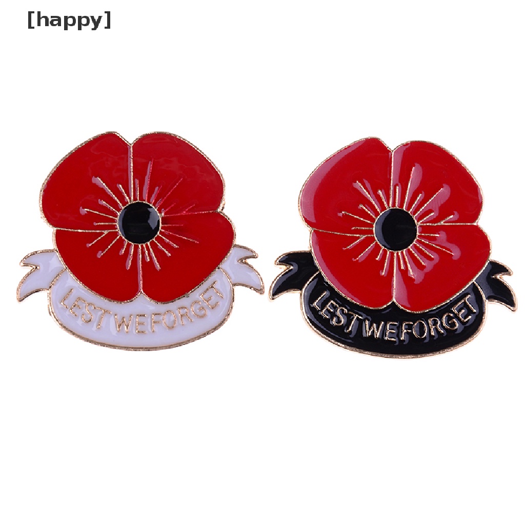 Pin Bros Enamel Bentuk Bunga Poppy Warna Merah Untuk Hadiah