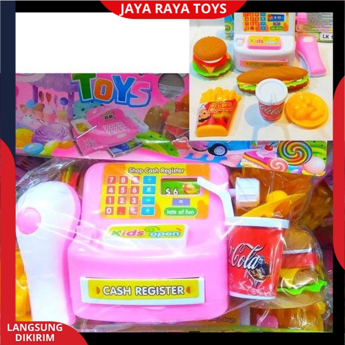 PROMO Mainan Anak Edukasi Mesin Kasir Mini Pembayaran Set lengkap dengan Makanan  LK 15 SNI Terbaru