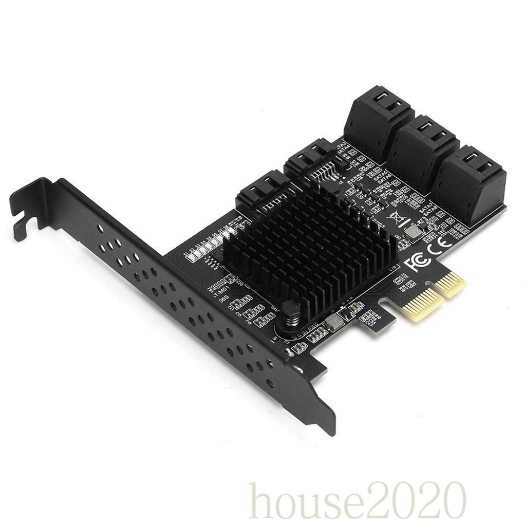 [HOUSE2020]SATA Expansion Card PCI-E Ix 8-port SATA 3.0 Expansion Board with 6Gpbs Transmission Speed