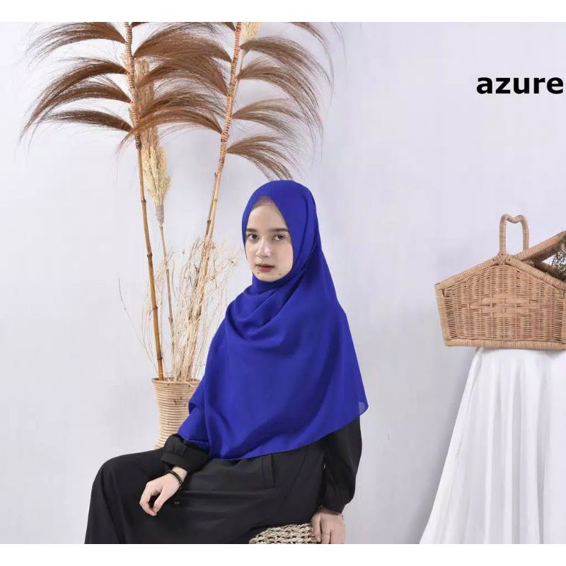 Pashmina Bella Bahan Pollycotton Premium Grade A Pasmina Pasminah Fasmina Murah-Azure