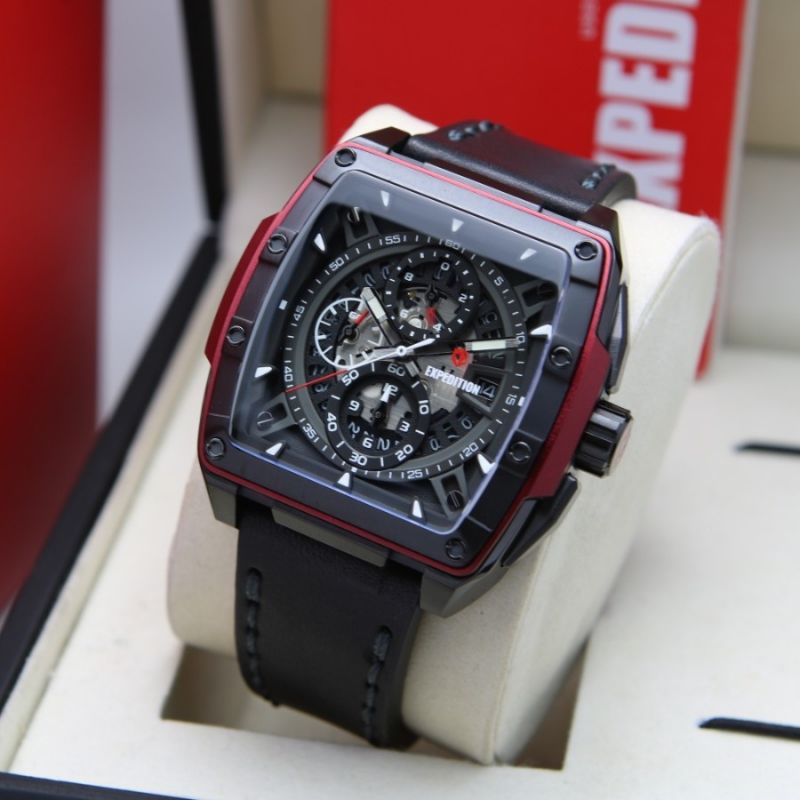 Expedition tali kulit chrono aktiv variasi warna pria E 6815 M original 100% garansi resmi 1 tahun