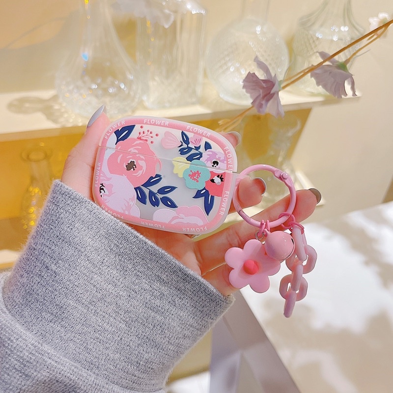Pink Flower Softcase for Airpods 1 2 Pro 3 Case Casing Airpods Lucu