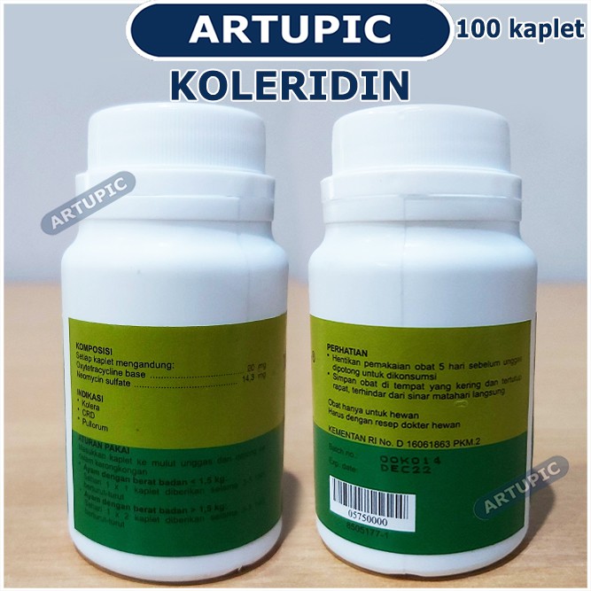 Koleridin Kaplet Koleridin-K 100 Obat CRD sakit mencret hijau putih Ayam Unggas Burung Diare Kolera