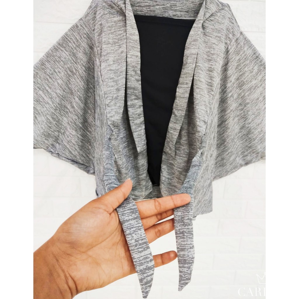 ATASAN CARDIGAN BATWING MOTIF 2IN1