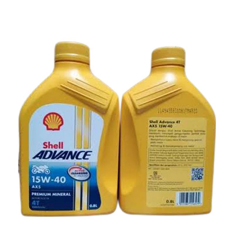 OLI SHELL ADVANCE 4T AX5 800 ML 15W-40 (PRODUK DI JAMIN ASLI) UNTUK SEMUA MOTOR BEBEK HONDA, YAMAHA, SUZUKI DLL