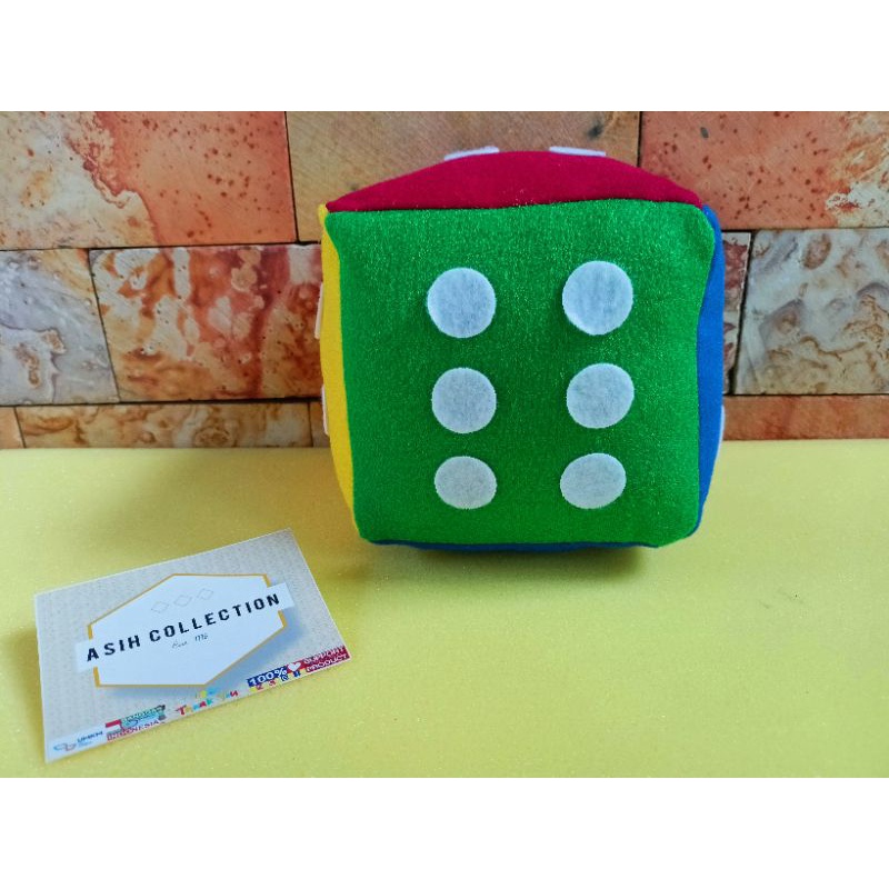 Bantal Boneka Dadu Pelangi 15cm x 15cm | Mainan Anak Bantal Ular Tangga