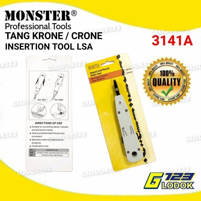 Tang Crone / Tang Krone LSA Penghubung Kabel Impact and Punch Down Tool 3141A