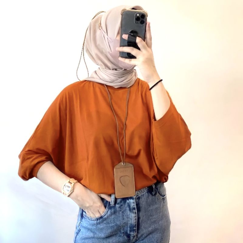 Atasan wanita blouse batwing top kekinian