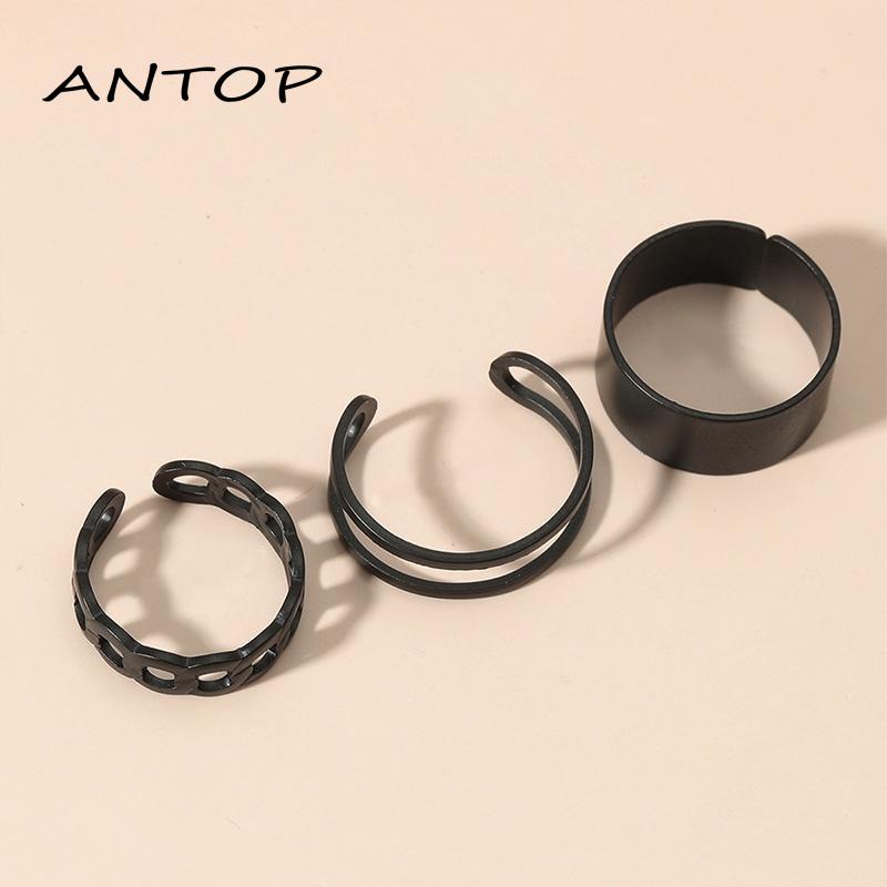 3pcs / Set Cincin Jari Knuckle Gaya Vintage Punk Hip-Hop Korea Untuk Pria Dan Wanita