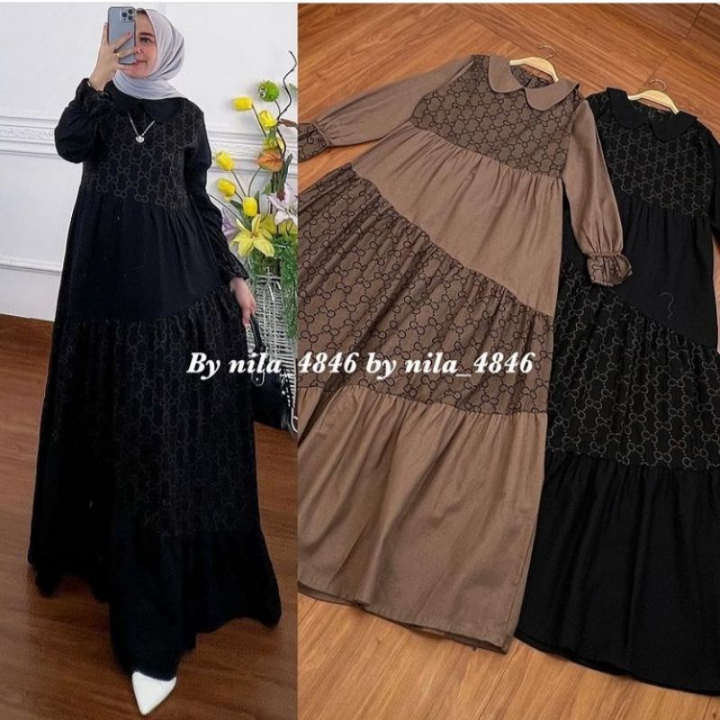 DRESS G*CCI VIRAL KOMBINASI IMPORT