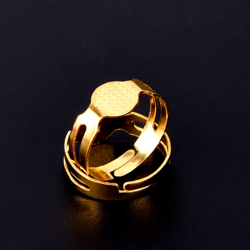 50pcs Cincin Kosong Adjustable Ukuran 8mm Untuk Perhiasan