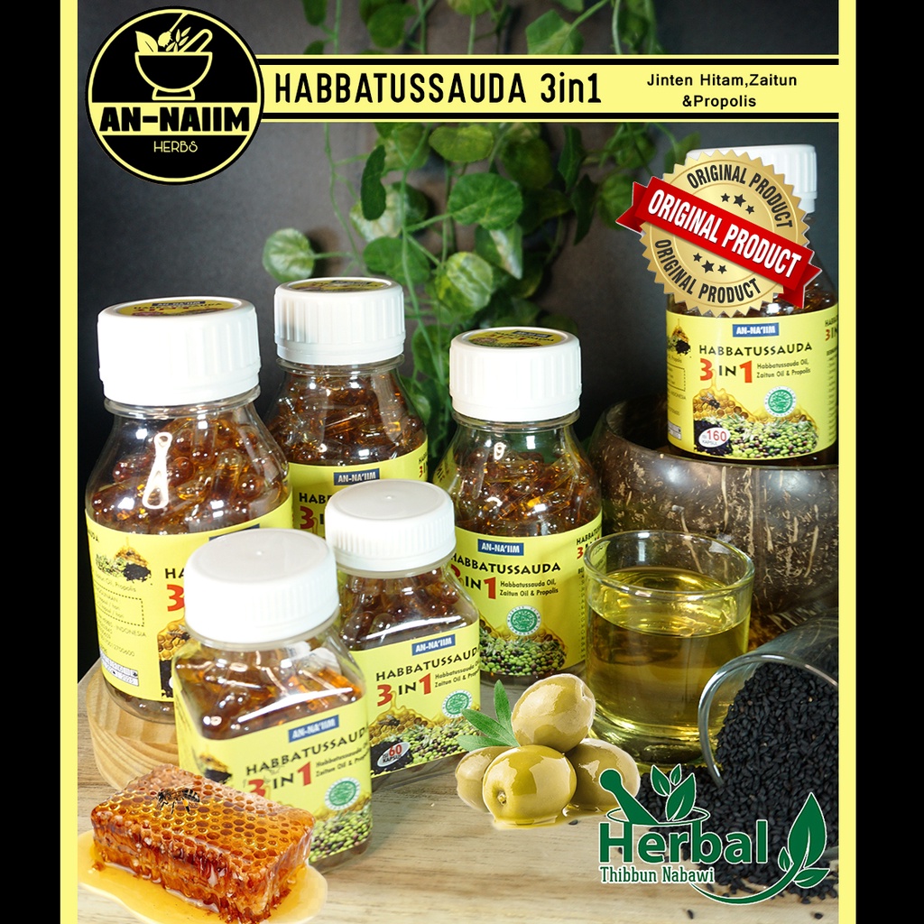 An-Naiim Habbatus'sauda/habbatusauda/Jinten Hitam Habasyi Afrika 3in1 +Zaitun&Propolis