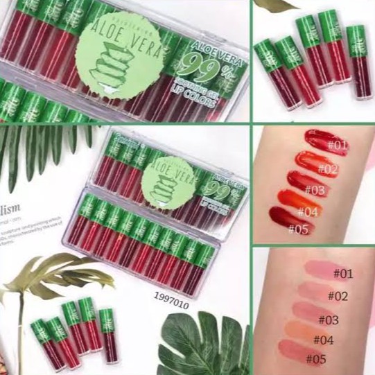 [PERBOX ISI 10] Liptint sasimi aloevera water tint lips kiss soothing gel lip colors