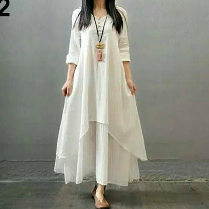 kaftan dress putih