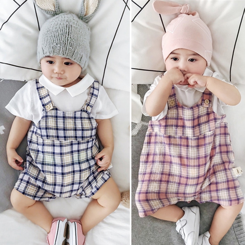  Bayi  musim panas gaun palsu dua potong  pakaian jumpsuit 