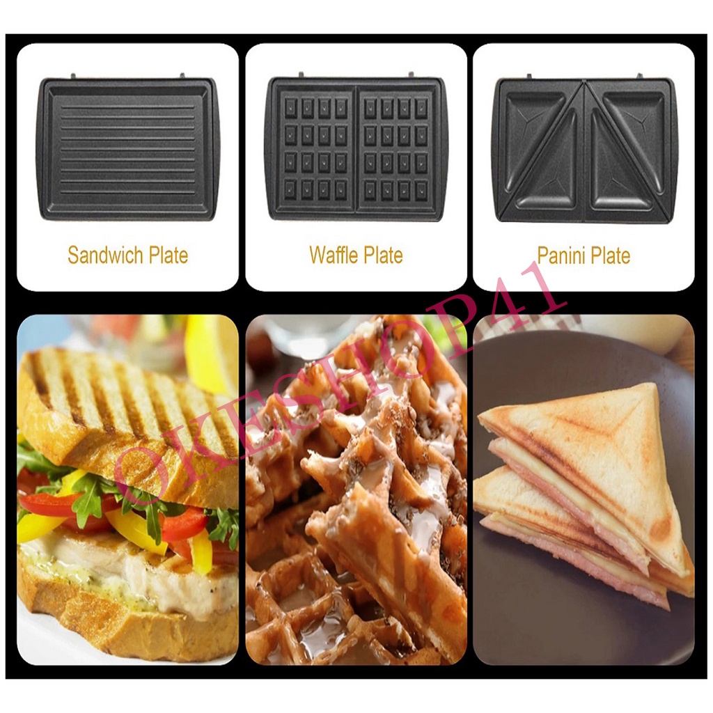 Sonifer Waffle Maker SF-6113 Alat Pembuat Waffle Sandwich Elektrik