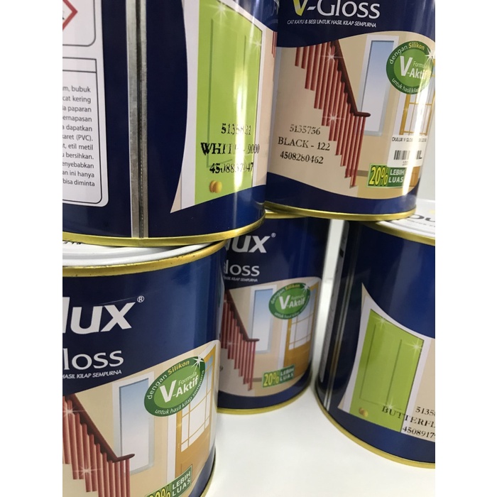 

kayucat- dulux v-gloss 0.8l v gloss / cat minyak / cat besi warna standart - mocha rich -cat kayu