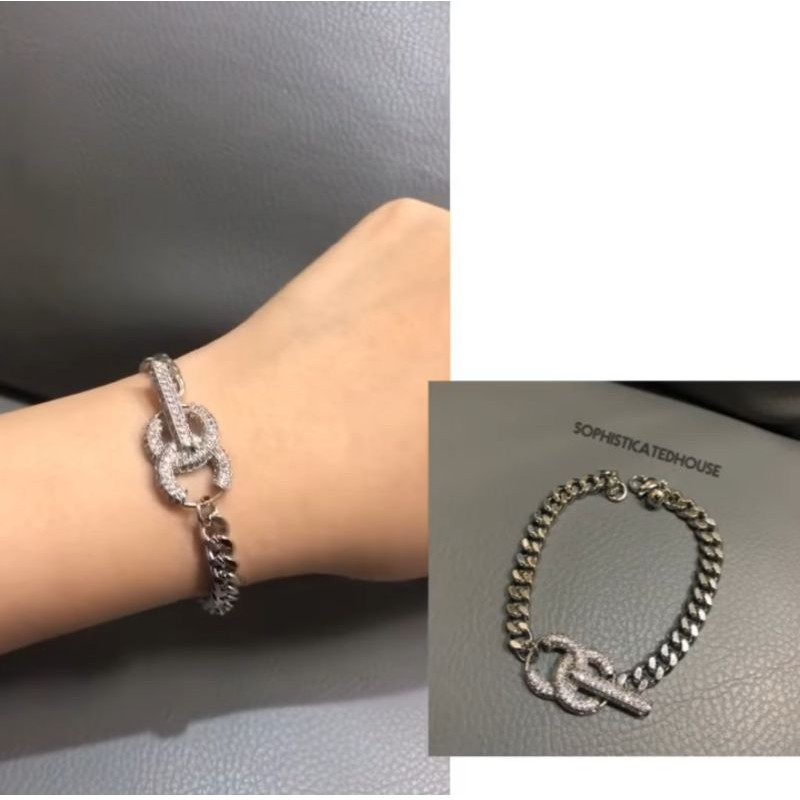 Gelang Premium Lapis emas anti karat anti alergi Gelang krincingan silver mata kilau CR2