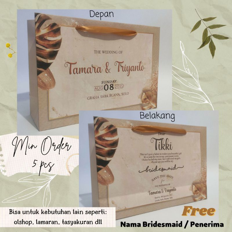 

paper bag ukuran 32x10x22 bridesmaid paperbag olshop kain bridesmaid dress bridesmaid slidingbox paperbox tas nikahan