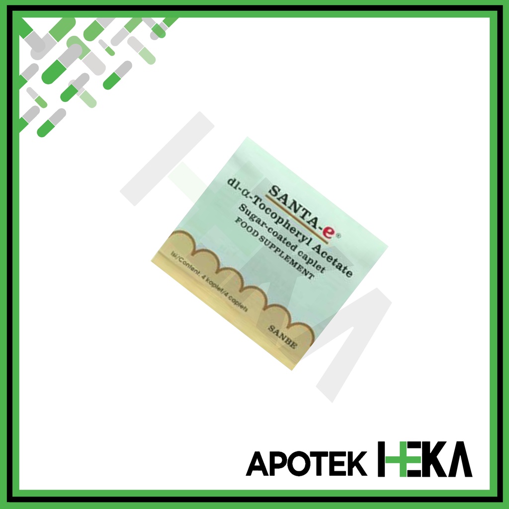 Santa E Kaplet Strip isi 4 Tablet - Suplemen Vitamin E 100 IU (SEMARANG)