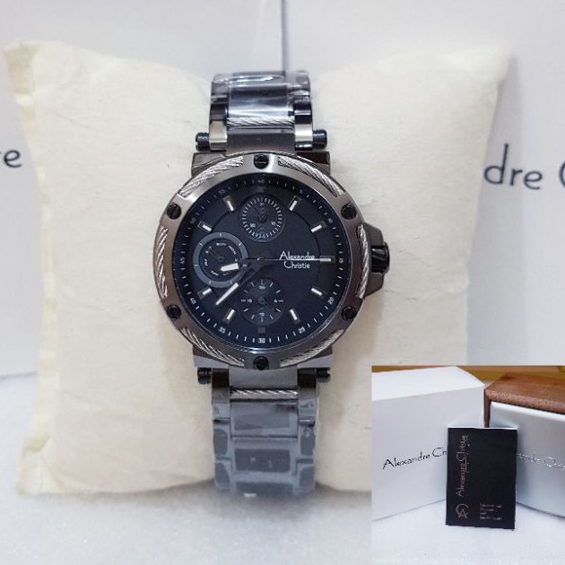 ALEXANDRE CHRISTIE WANITA AC 6561 BLACK JAM TANGAN ALEXANDRE CHRISTIE AC 6561 ORIGINAL