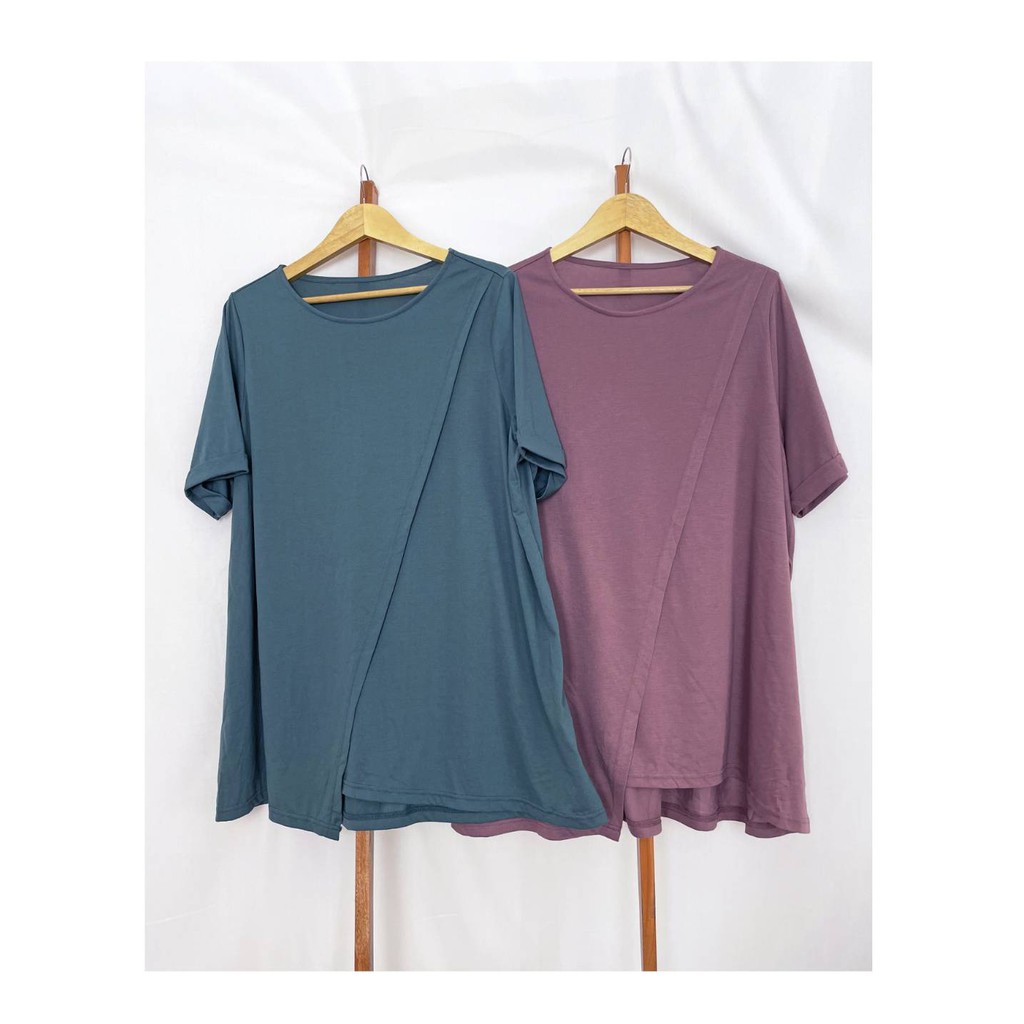 Uniqlo green n pink crossover cotton tunic