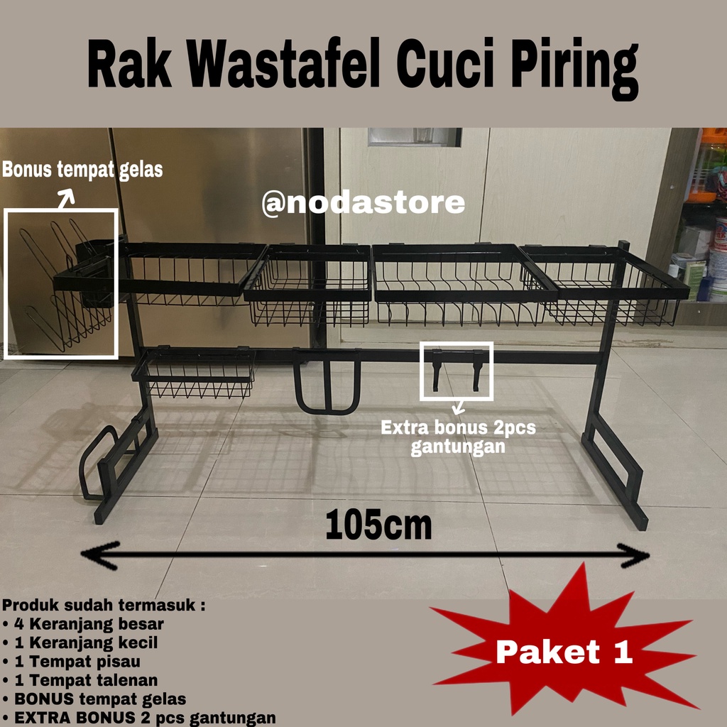 Rak Wastafel 105cm  Stainless Rak Piring S2