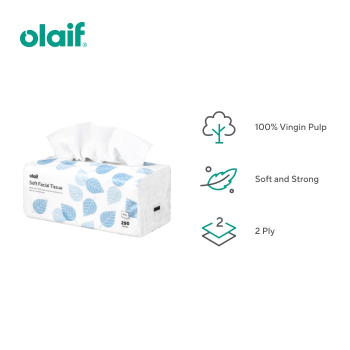 Olaif Soft Facial Tissue - Tisu Wajah - 250 Sheets-1