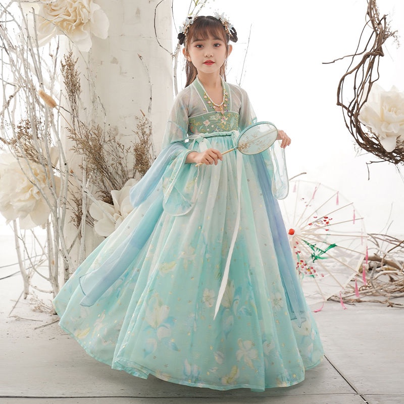 Children's Hanfu spring and autumn girls' thin long sleeve super immortal improved summer ancient cl