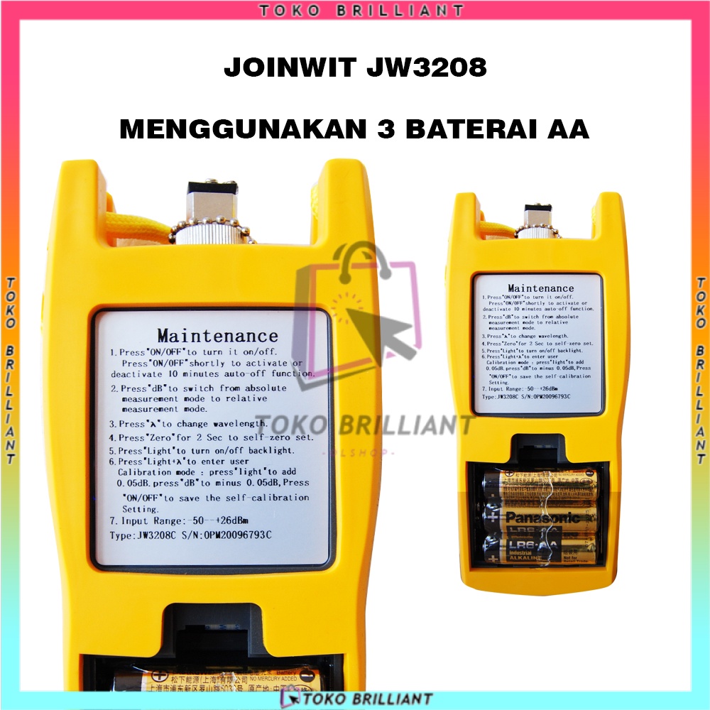 [BISA COD] OPTICAL POWER METER JOINWIT JW3208C MURAHH Fiber Optik Tester FO Konektor SC FC ST LC