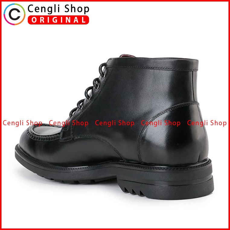 SEPATU BOOT KULIT OBERMAIN PRIA ORIGINAL FORMAL BRANDED HITAM OM07