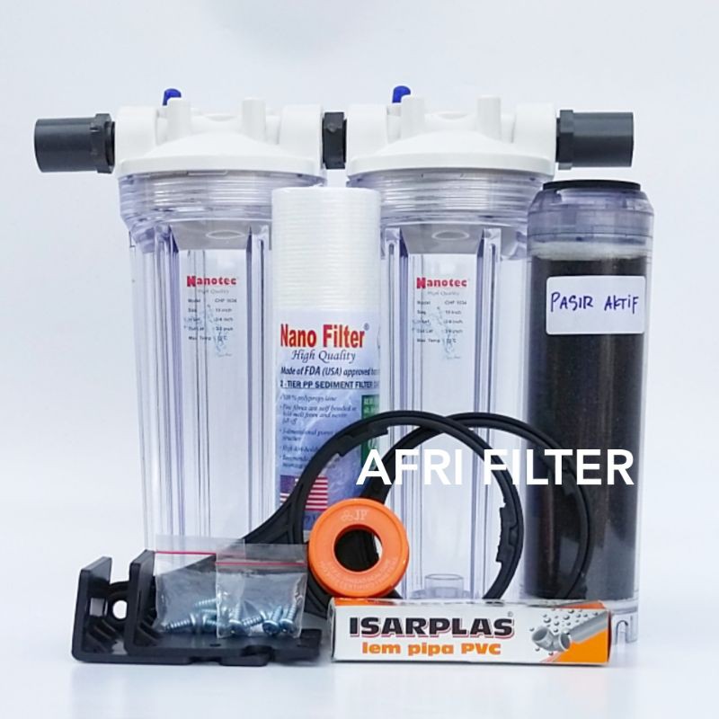 Paket Filter Air Zat Berbesi (Clear 10&quot; drat 3/4&quot; - SP)