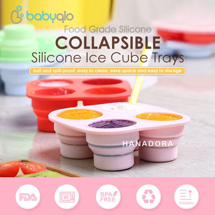 Babyqlo Collapsible Silicone Cube Trays FC8009 - Wadah Penyimpan MPASI