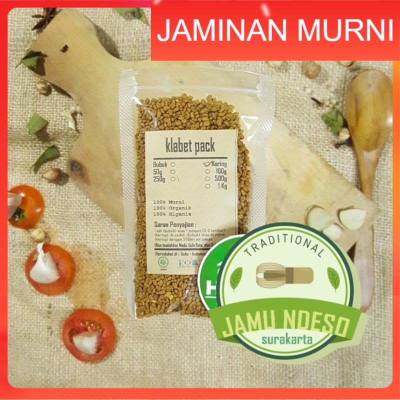 

BIJI KLABET KERING 100 GRAM - Trigonella Foenum-Graecum - MURNI - JSR - REMPAH A
