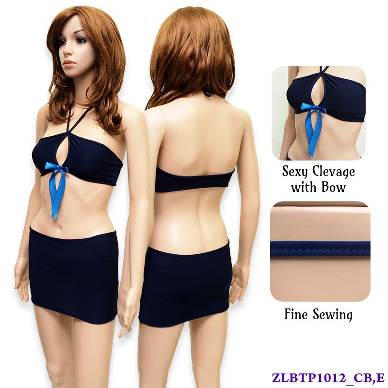 FOLVA lingerie two piece pakaian dalam spandex ZLBTP1012 biru all size