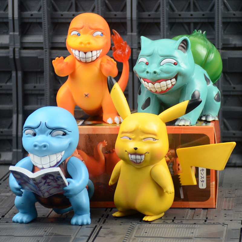 Mainan Action Figure Pokemon Pikachu Genggui Bulbasaur Squirtle Charmander Bahan PVC 6 Gaya Ukuran 9-14cm Untuk Hadiah Anak