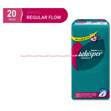 Whisper 20pads Whisper Wings Super Value Pack Pembalut Wanita Wisper Sayap Wing Blue Lock Care Sanitary Napkins 20 pcs