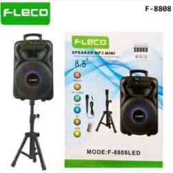 Speaker Fleco F8808/F8807/F8806/F8805 Led 8,5 Inchi + Stand Speaker dan Mic Kabel