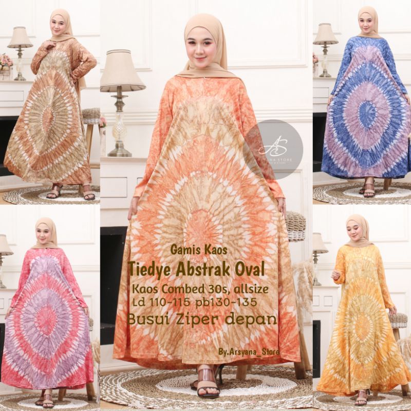 (COD) DASTER Longdress Gamis Abstrak Jumbo LD 1200 Motif Batik Bahan Kaos Adem Busui