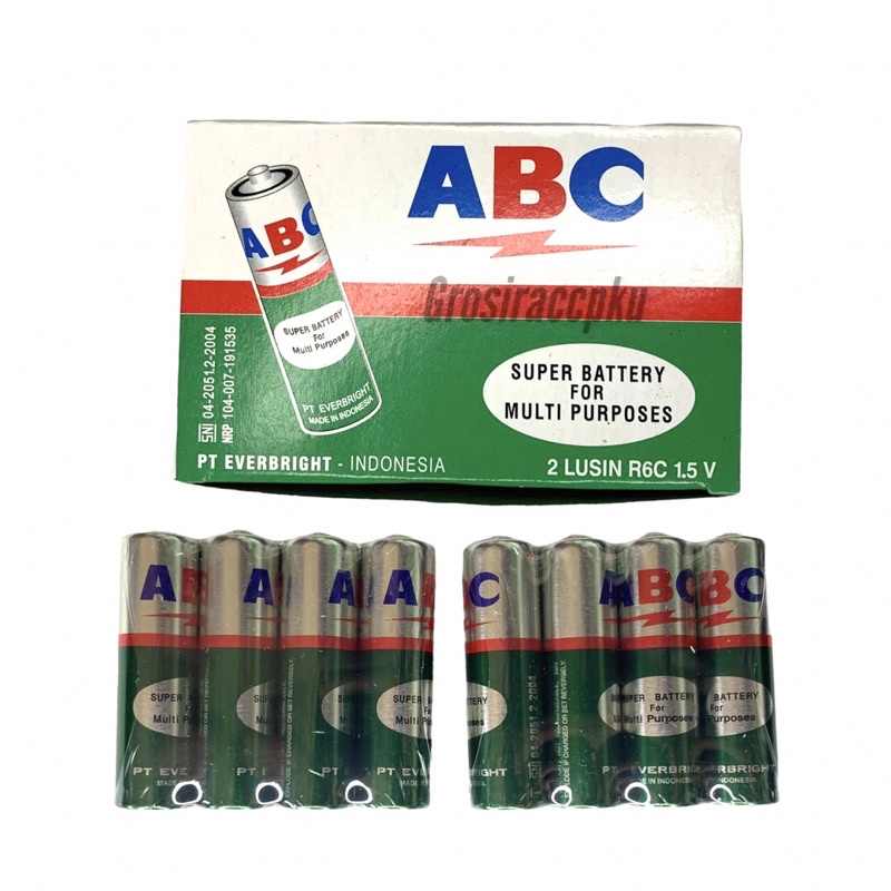 Baterai ABC AA ISI 4 HIJAU 1,5V