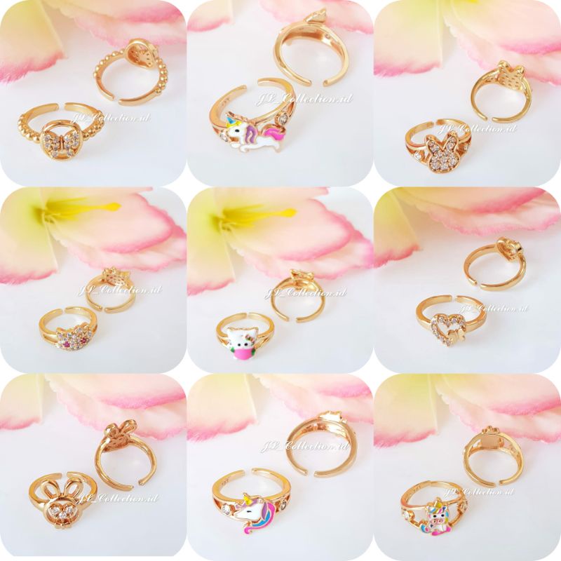 Cincin Anak Kuda Poni Perhiasan Xuping Lapis emas Cincin Anak unicorn Free size