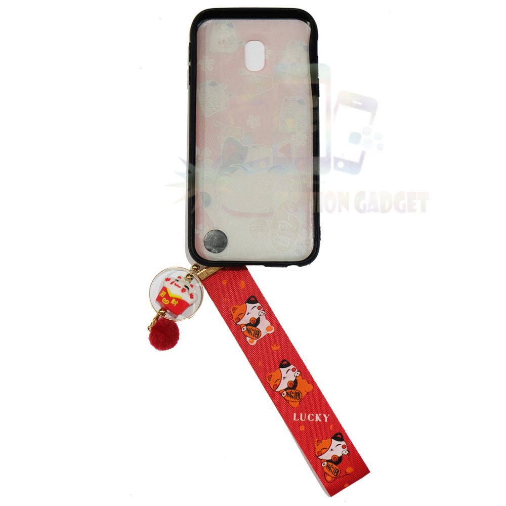 ANTI CRACK Samsung Galaxy J3 Pro 2017 / J330 Casing Lucky Cat Case / Silikon Maneki Neko Kucing Hoki