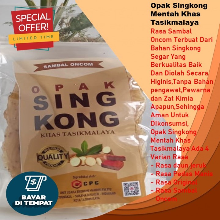 

Jual Opak Singkong 150gr Mentah Rasa Sambal Oncom Khas Tasikmalaya Enak Gurih Dan Nikmat