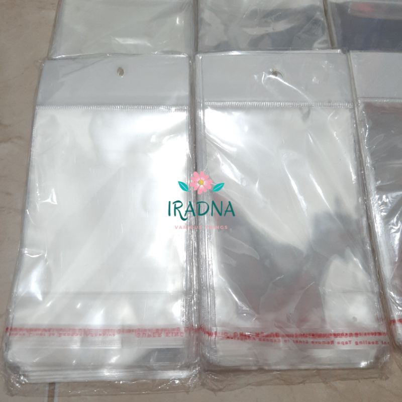 (100lbr) Plastik OPP Seal Tape Display Lis Putih Bening Transparan 6 x 10 / 8 x 10 / 5 x 18 / 5 x 25 cm untuk Aksesoris Gelang Kalung dll