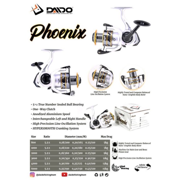 Reel Daido Phoenix One Way 1000, 2000,3000