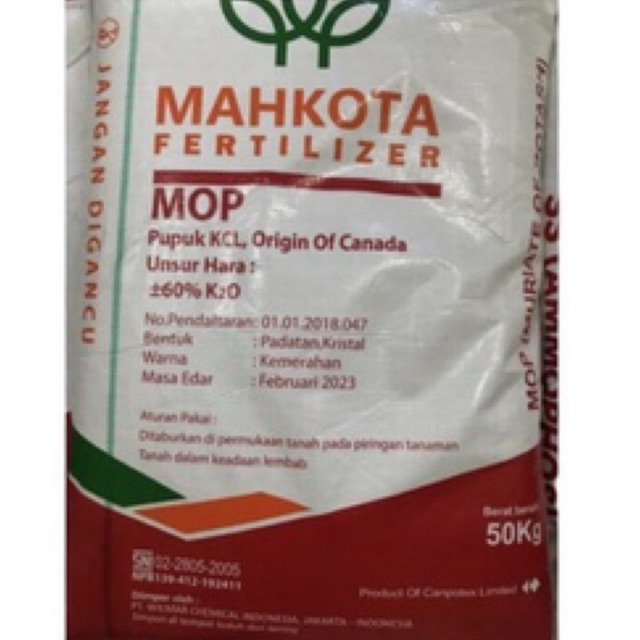 Pupuk KCL Mahkota merah 500 gr