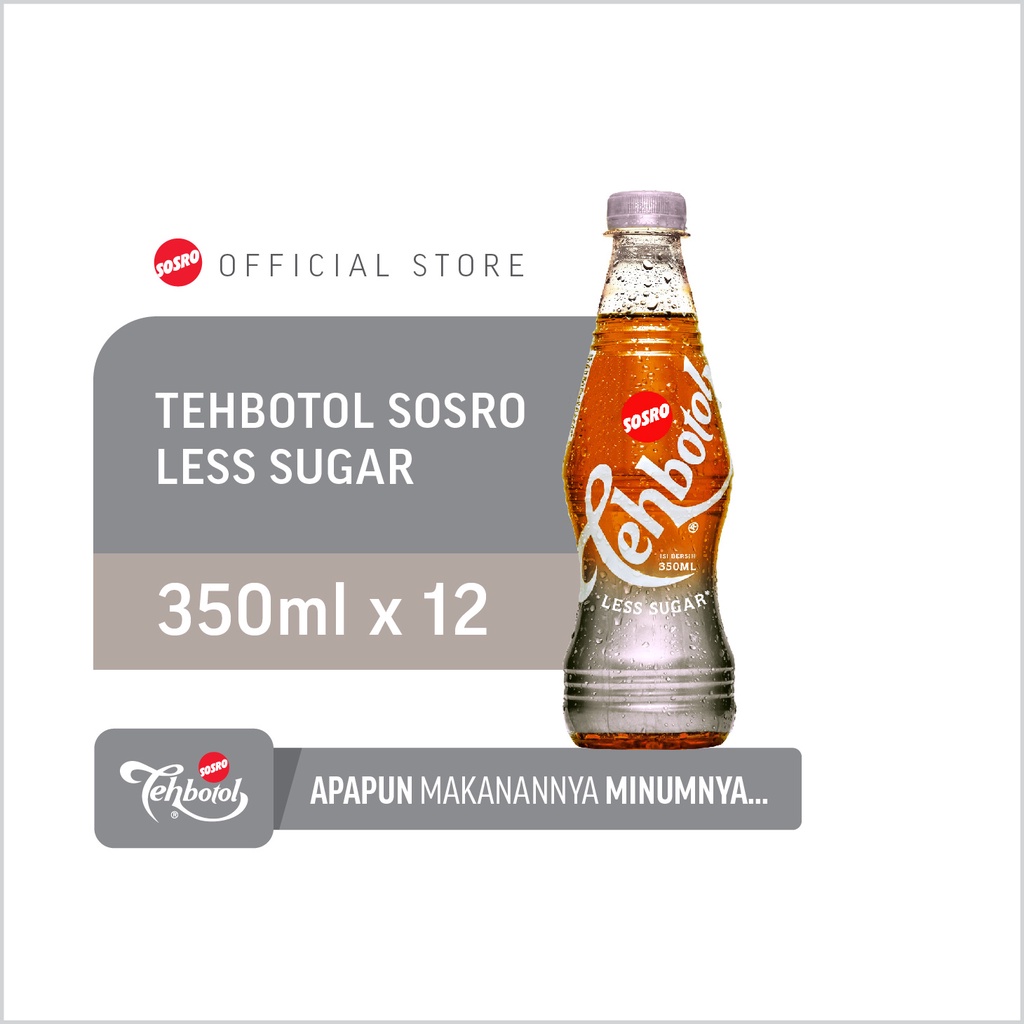 

Tehbotol Sosro pet Less Sugar 350ml isi 12 Pcs