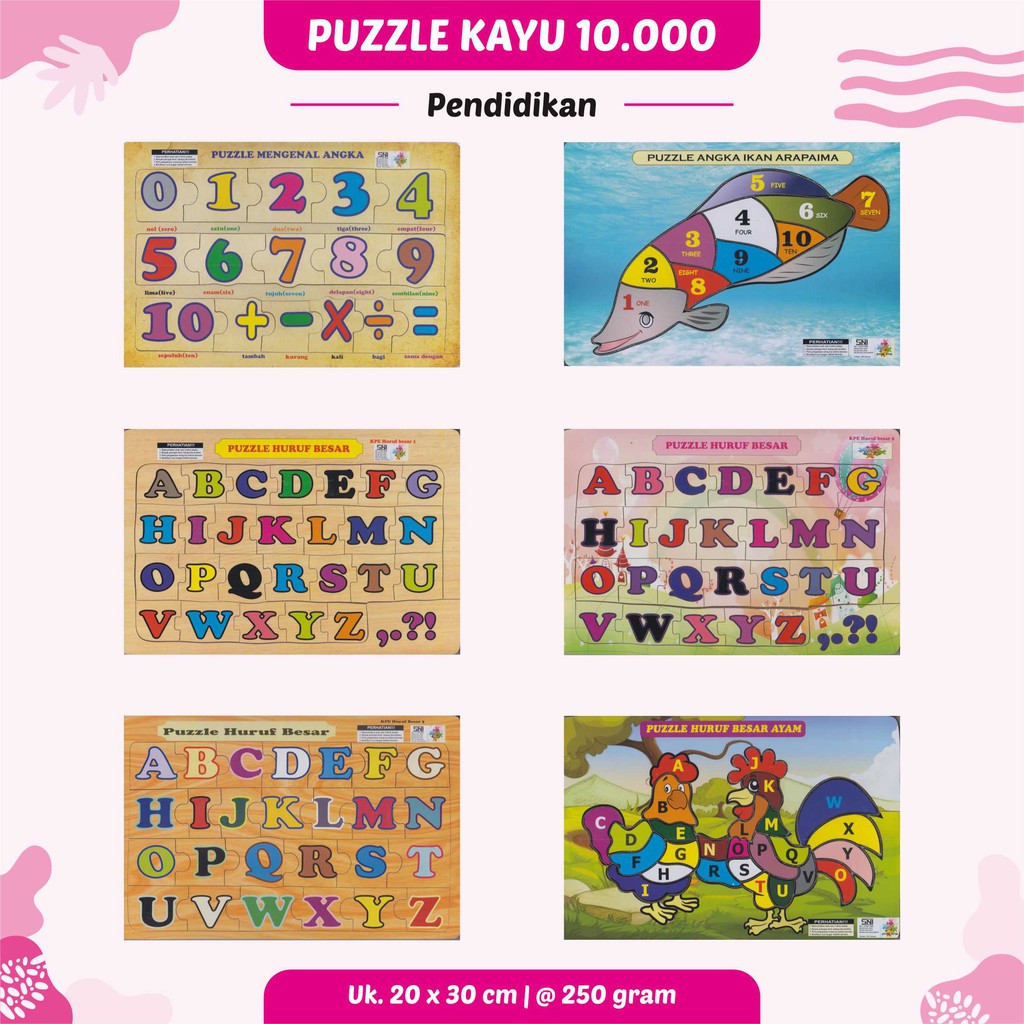 PUZZLE KAYU MURAH MAINAN EDUKASI UNTUK ANAK OBRAL 10.000